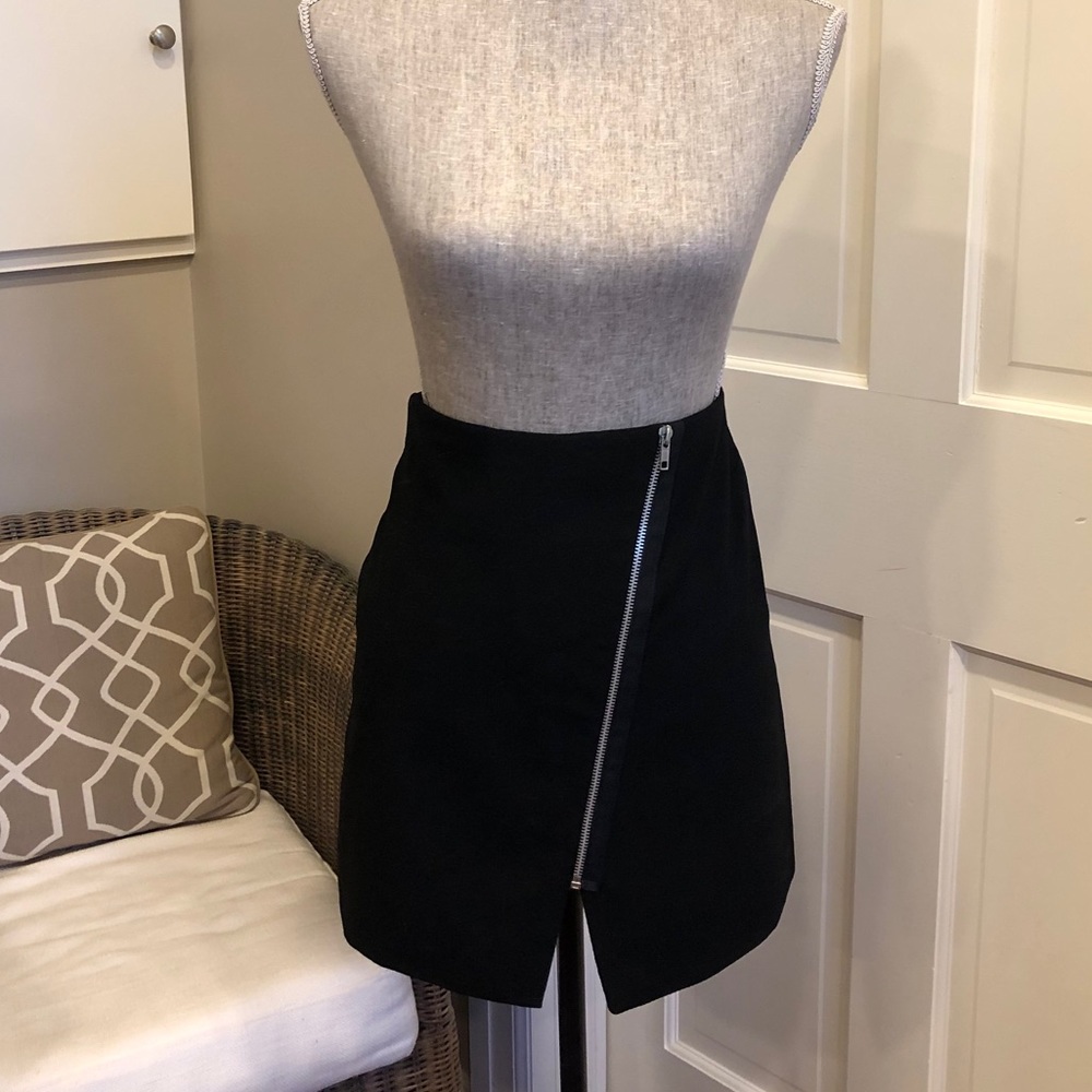 Boohoo Asymmetrical Zip Skirt
